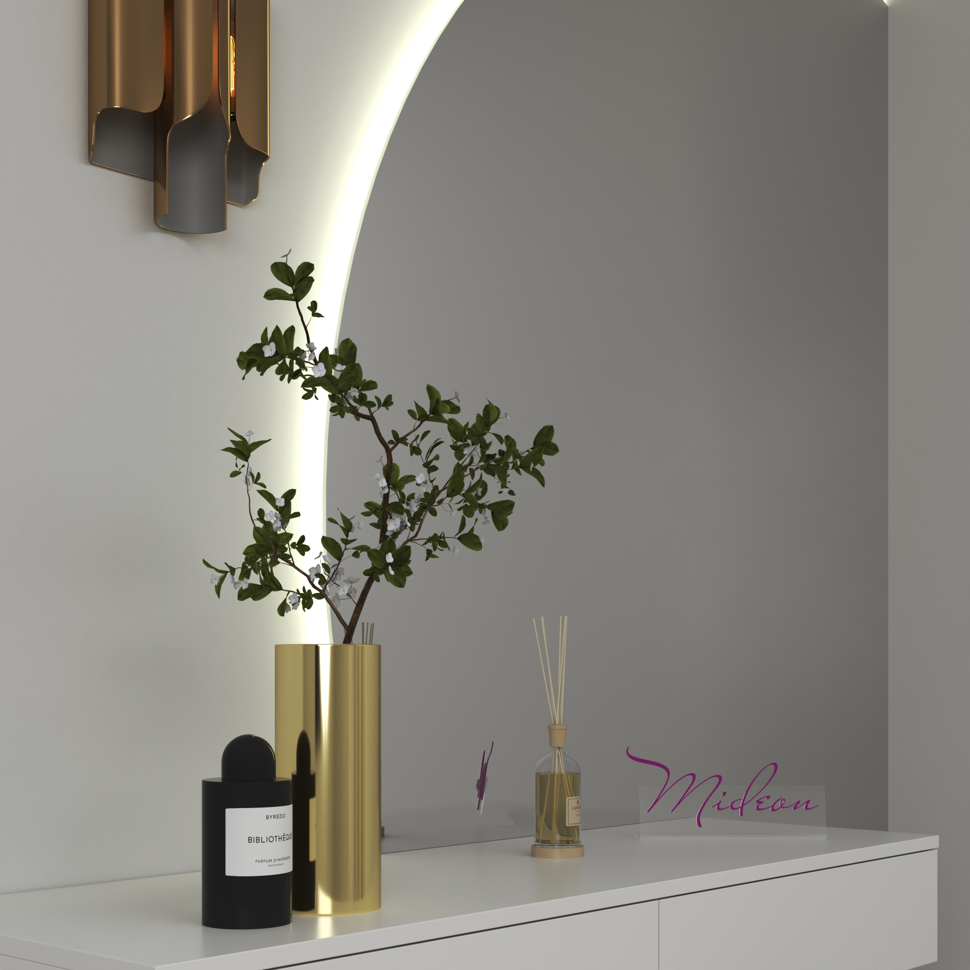 Зеркало с подсветкой с белой консолью «Radiant double side» - фото 6