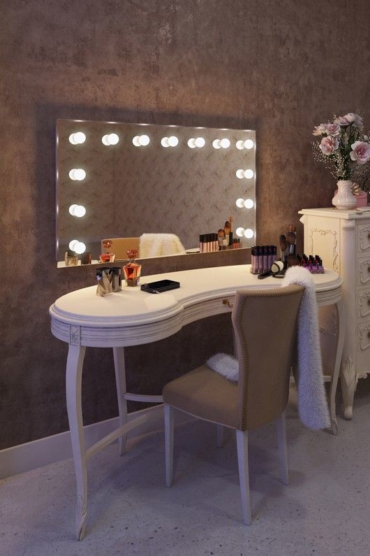 Гримерное зеркало П-образное с подсветкой лампочками LED - фото 7
