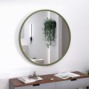 Круглое зеркало в МДФ раме RAL6013