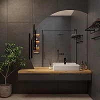 Зеркало круглое усеченное «Умбра» (Ambilight) с интерьерной подсветкой — фото 12